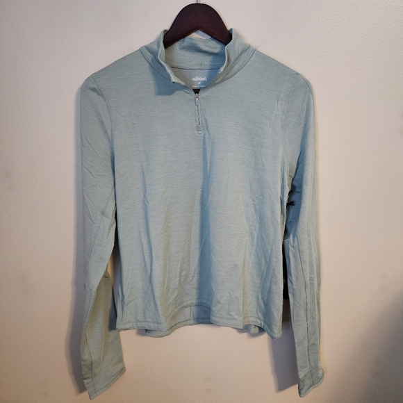 Allbirds Quarter Zip Pullover Natural Run Mid Layer Green Hush Athleisure Casual - Picture 10 of 10